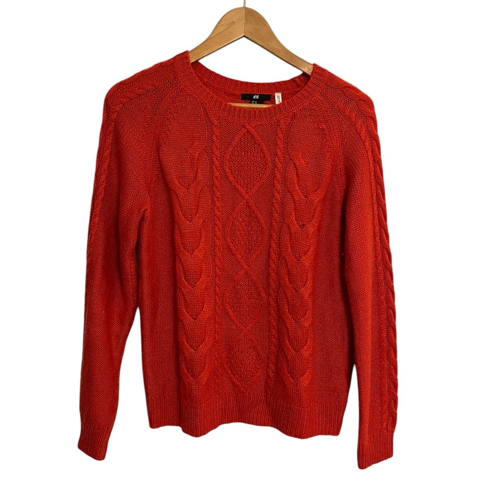 H&M Red Cable Knit Sweater